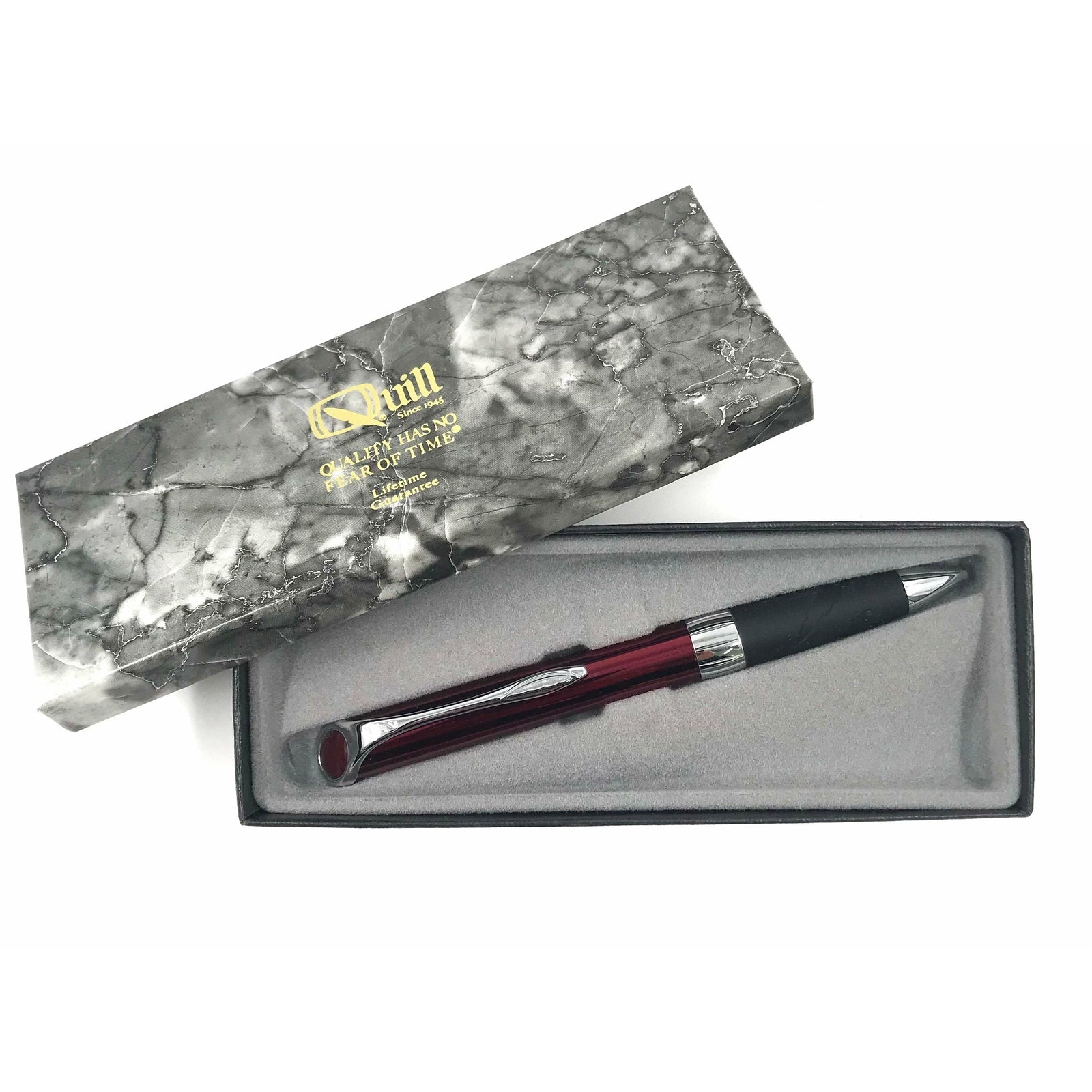 Vintage Quill Pen Metallic Red Wide CT with Grip Ballpoint Pen