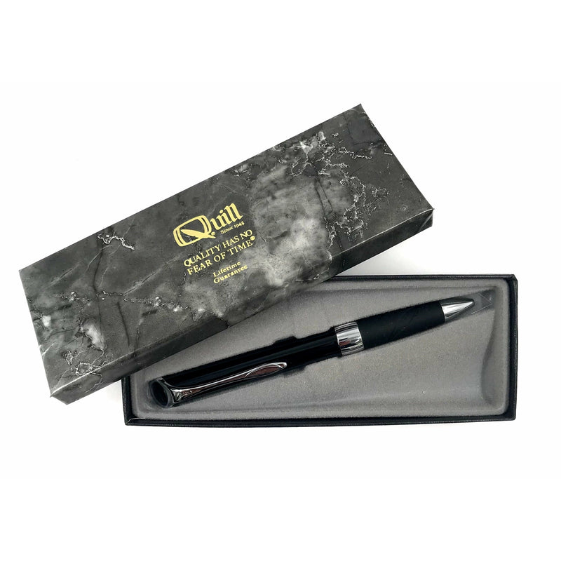 Vintage Quill Pen Metallic Black Wide CT with Grip Ballpoint Pen