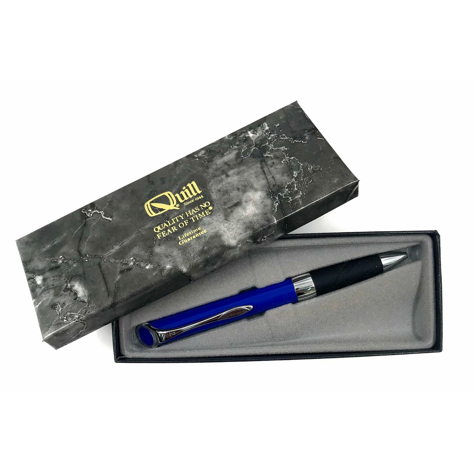 Vintage Quill Pen Metallic Royal Blue Wide CT with Grip Ballpoint Pen