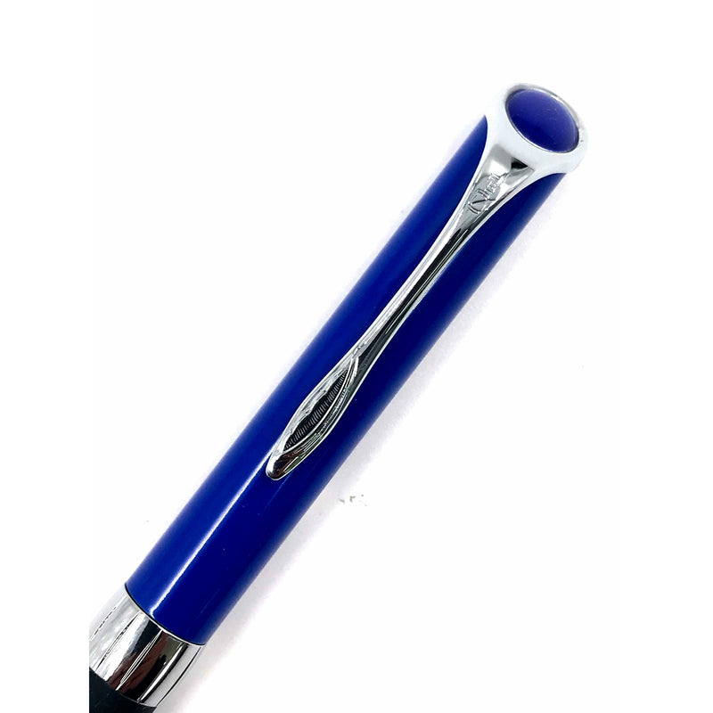 Vintage Quill Pen Metallic Royal Blue Wide CT with Grip Ballpoint Pen