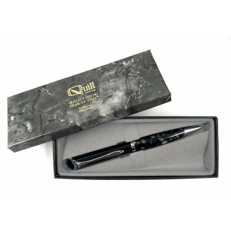 Vintage Quill Pen Gloss Black Wide CT with Mosaic Ballpoint Pen