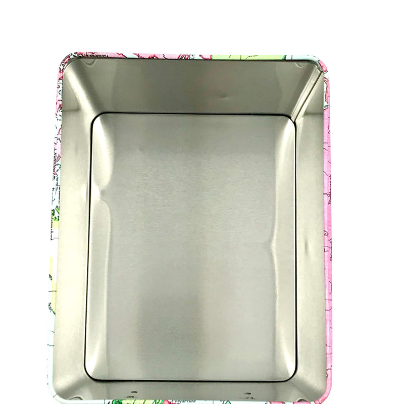 علبة معدنية تنك ١٣×١٧×١٥ سم ملونة مطبوعة
