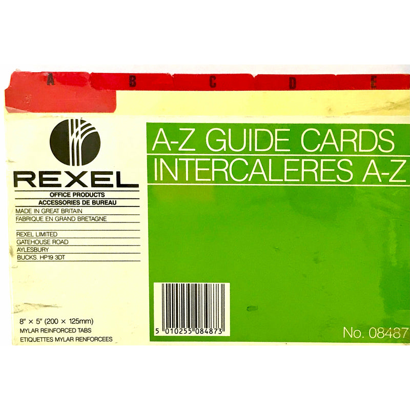 Rexel A-Z Index Guid Cards 200x125 mm