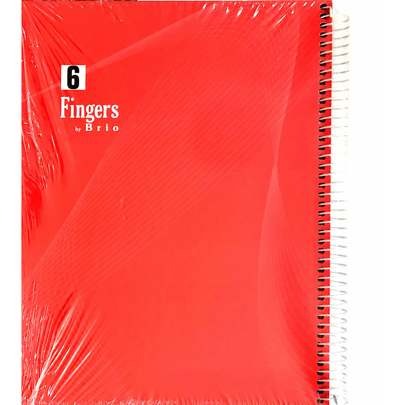 Bassile Hard Cover 6 Subject Spiral Notebook 144 Sheets - A4
