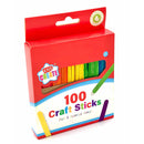 IG Design Group Craft Sticks Plain & Assorted Colours - Pack of 100