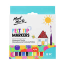 Mont Marte Felt Tip Coloring Markers - Set of 12