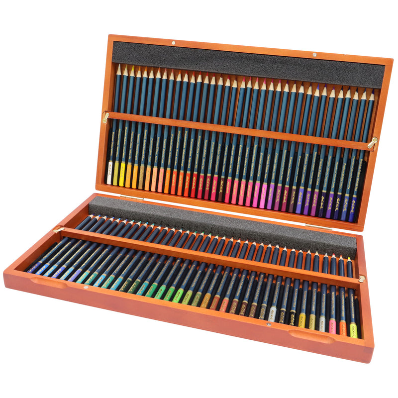 أقلام رسم ملونة خشبية جودة عالية مونت مارت بريميوم صندوق خشبي ٧٢ قلم