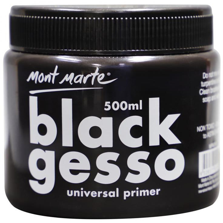 Mont Marte Acrylic & Oil Black Gesso / 500ml
