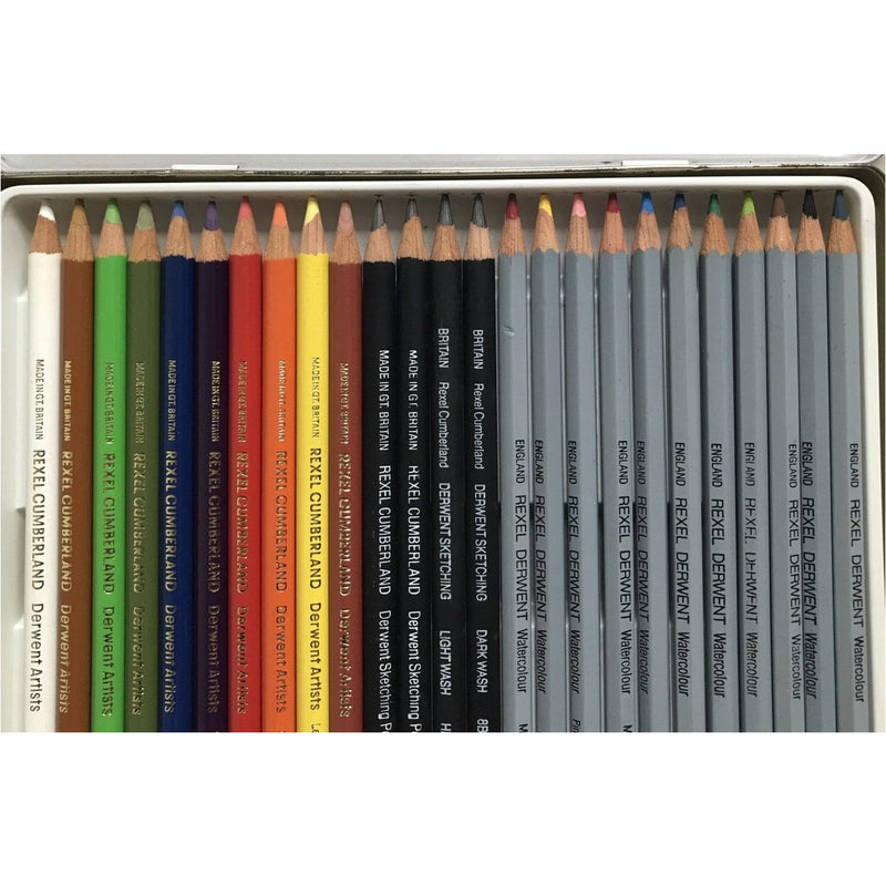 Vintage Rexel Derwent Master Choice Mixed Media Pencils -  Set of 24
