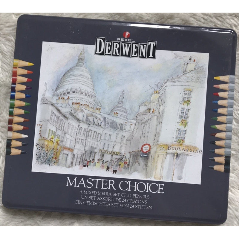 Vintage Rexel Derwent Master Choice Mixed Media Pencils -  Set of 24