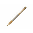طقم أقلام باركر اي ام بريميوم أبيض رمادي مذهب رولر + جاف