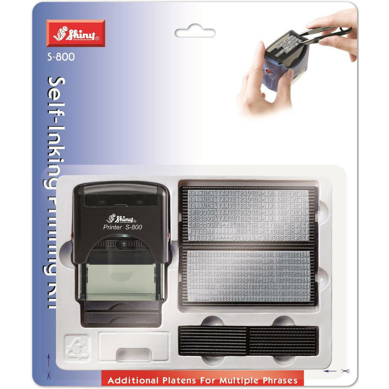 Shiny Self-Inking Printing Kit - 4 Lines - D.I.Y Set