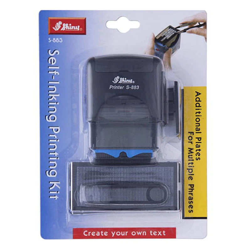 Shiny Self-Inking Printing Kit - 4 Lines - D.I.Y Set