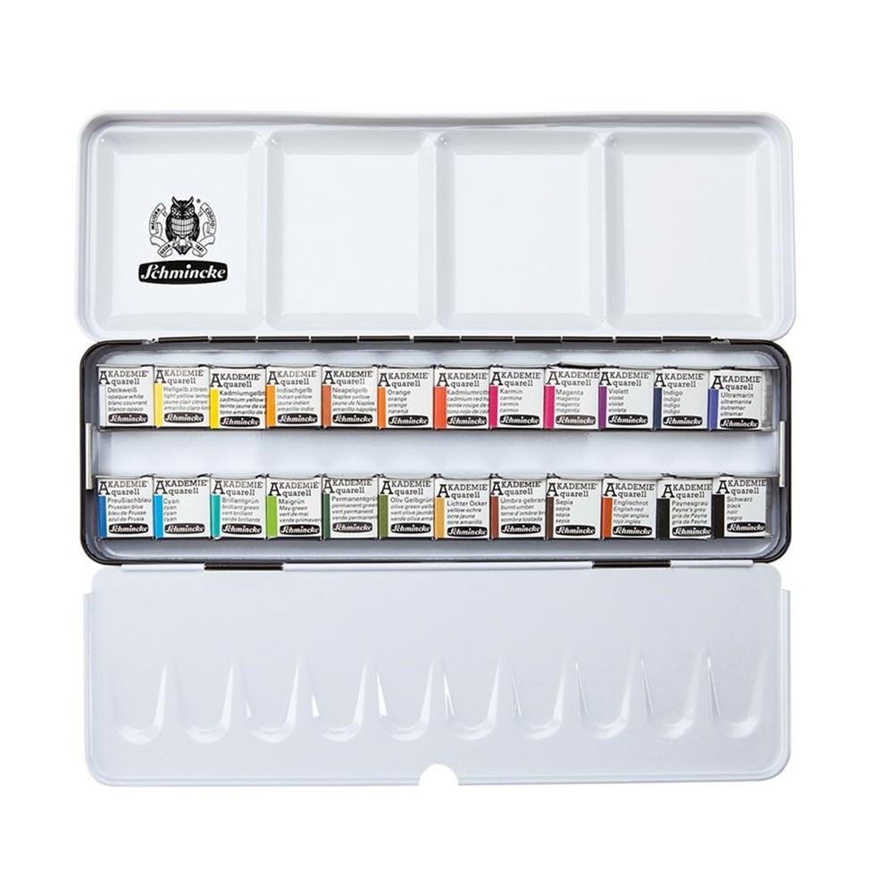 Schmincke Akademie Aquarell Fine Artists' Watercolours 24 x ½ Pans