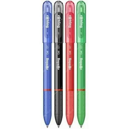 قلم حبر جل مع غطاء روترنغ قياس متوسط ٠،٧ ملم سعة ٤ قلم 