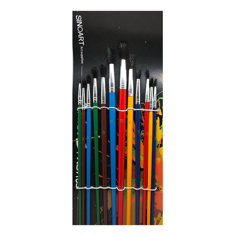 Sinoart Artist Watercolor Bristle Brush Set/12