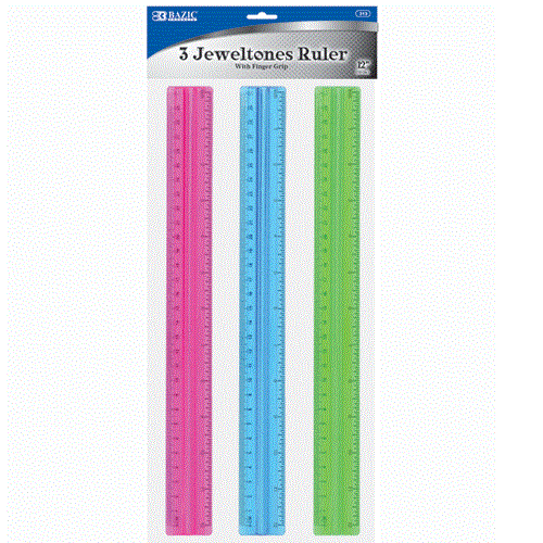 Basic Jewel Tones 30 cm Rulers Economy Pack - Pack of 3