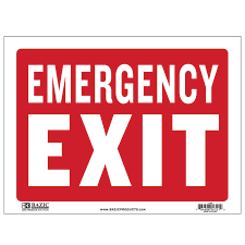 Bazic Emergency Exit Info Signboard 23x30.5 cm