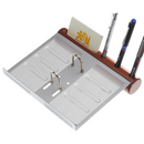 Golden Horse Desk Calendar Base + Pen Slots - Brown Wood & Mesh