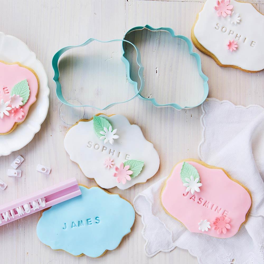 Wilton Monogram Plaque Cut-Outs Set - Pack of 6