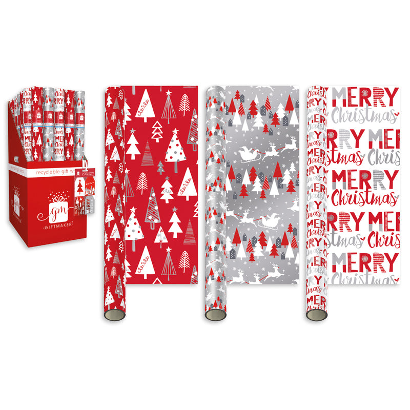 NEW IG Design Christmas Gift Wrap Roll  4M x 69cm