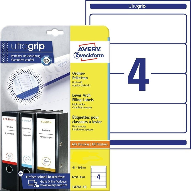 Zweckform LAF BoxFile Filing Labels Printable A4 Sheets - Pack of 25 Sheets