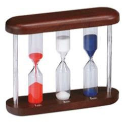 Bestar Tri-Color Sand Timer Hourglass (1min + 3min + 5min) - Walnut