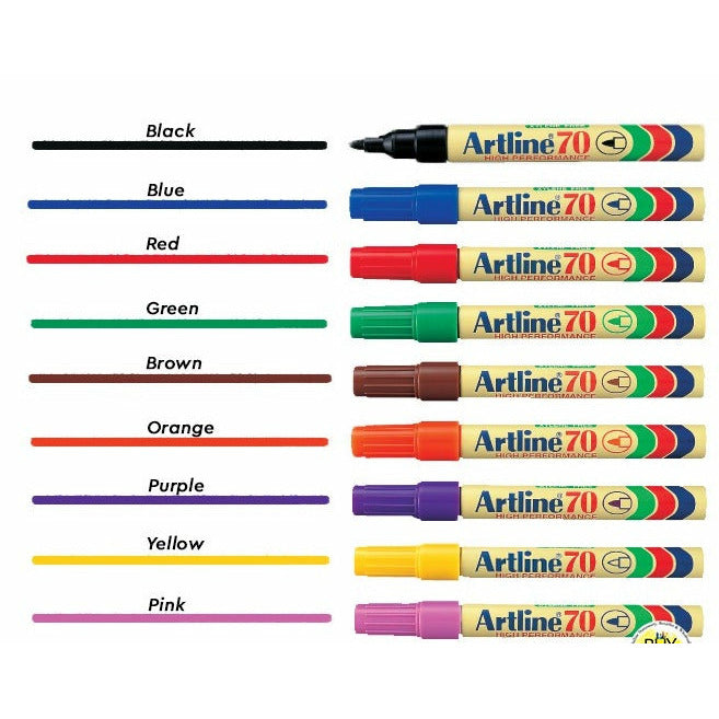 Artline 70 Standard Permanent Marker Set Bullet Tip - Pack of 10