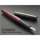 Parker Frontier Metallic Burgundy Diamonite Z Trims Fountain Pen