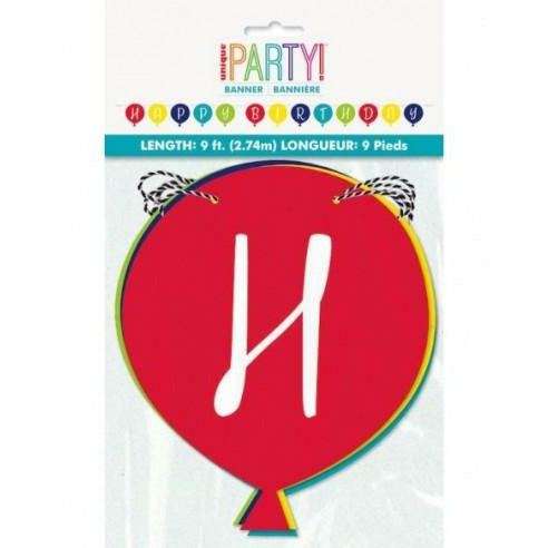 لافتة زينة حفلات ملونة مطبوعة طول ٢،٧٤ متر 