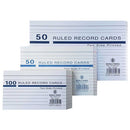 Bassile Ruled Index Cards 3"x5" White - Pack of 100 Cards
