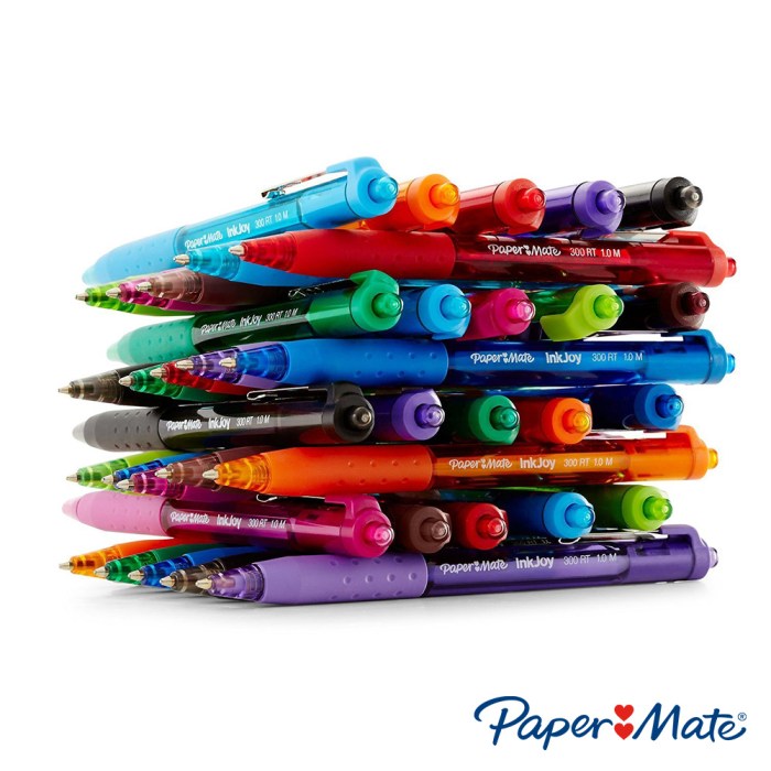 قلم حبر جاف كباس مع مسكة خط متوسط ١،٠ ملم بيبرميت سعة ٢٥ قلم 