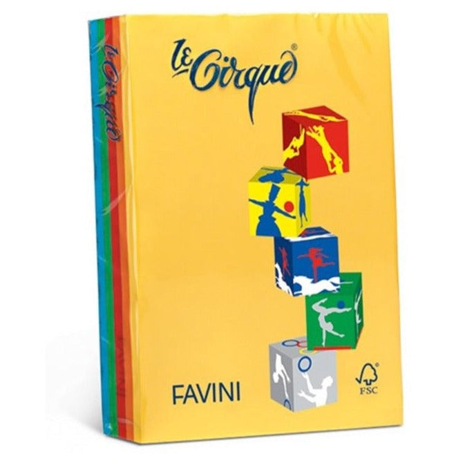 Favini Le Cirque Card Stock Assorted Bright Colors A4 160g - Pack of 250 Sheets