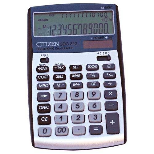 Citizen Triple Line Display Desk Calculator CDC-312