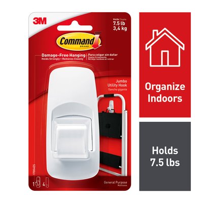 3M Jumbo Utility Command Hook & 4 Strips Up to 3.4 Kg
