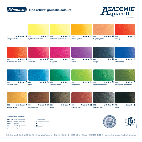 Schmincke Akademie Aquarell Fine Artists' Watercolours 12 x ½ Pans