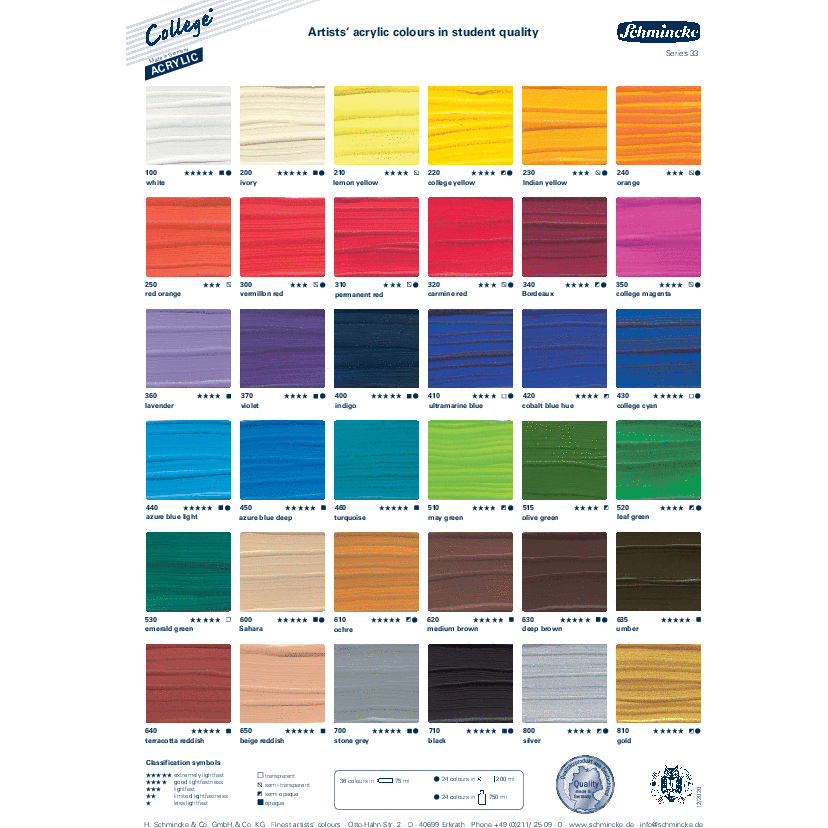 Schmincke College Artists's Acrylic Colours 200 ml