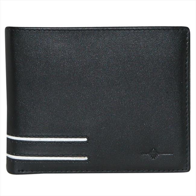 RFID  محفظة نقود جلد طبيعي اسود باكستون نحيلة سليم مع بطانة 