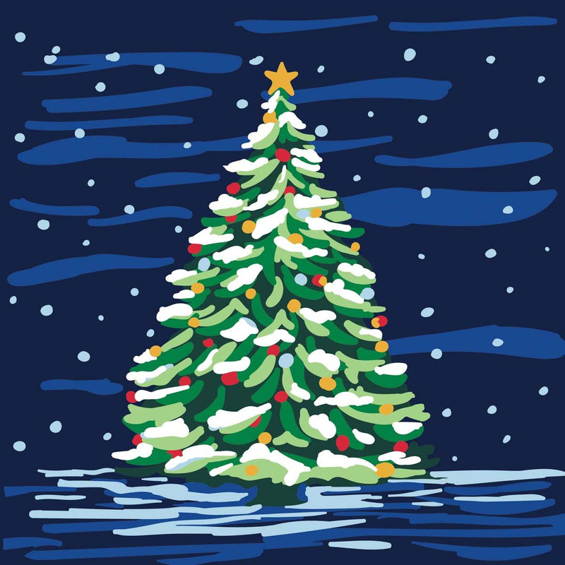 Plaid Let's Paint By Numbers Christmas Tree On Printed Canvas 35x35 cm