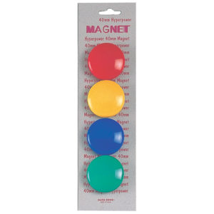 Datazone 40mm Round Magnets Colored - Pack of 4