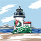 Plaid Let's Paint By Numbers Christmas Lighthouse On Printed Canvas 35x35 cm