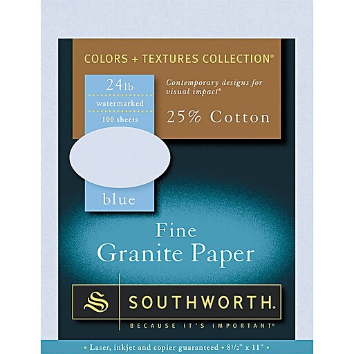 Southworth Fine Granite Paper 90g Blue Watermarked A4  - Pack of 80