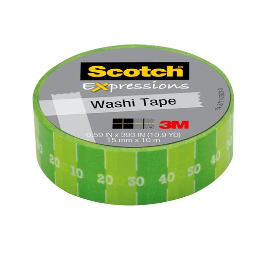3M Scotch Expressions Washi Tape 15mm x 10 m - Green Meter