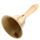 Traditional Metal Hand Bell 11x18cm Wood Handle - Gold