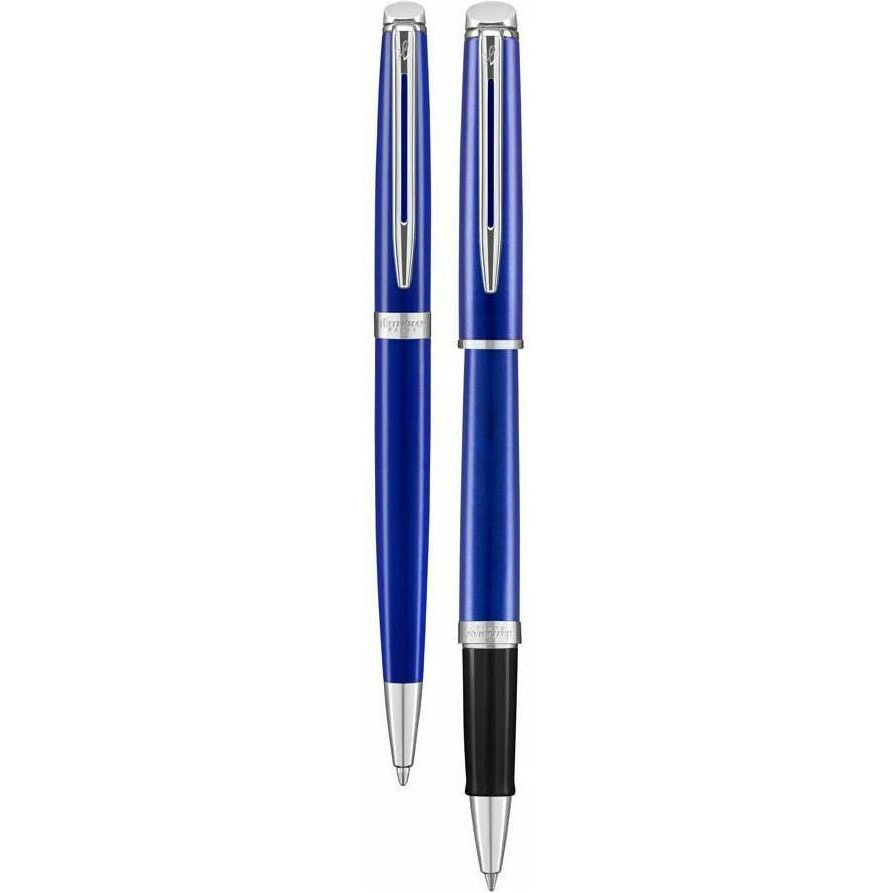 Waterman Hemisphere Bright Blue Lacquer CT Rollerball & Ballpoint Pen Set