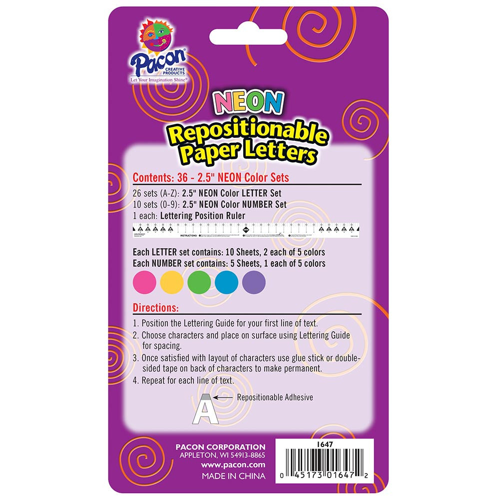 Repositionable Letters Pacon 2 1/2