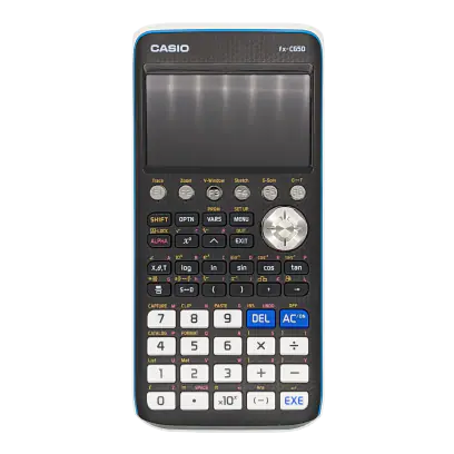 Casio Graphing Calculator Prizm FX-CG50, featuring a high-resolution color display, available at Istiklal Library.