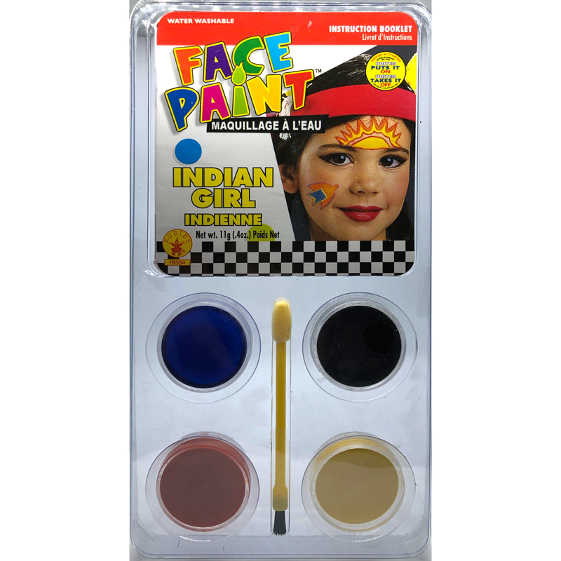 Face Paint Kit 4 Colors + Brush with Instructions