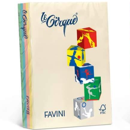 Favini Le Cirque Card Stock Assorted Light Colors 160gsm A4 - Pack of 250 Sheets