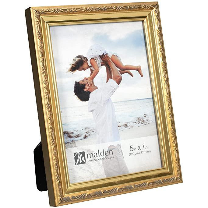 Malden Traditions Molding Wooden Antique Gold 5x7" Photo Frame
